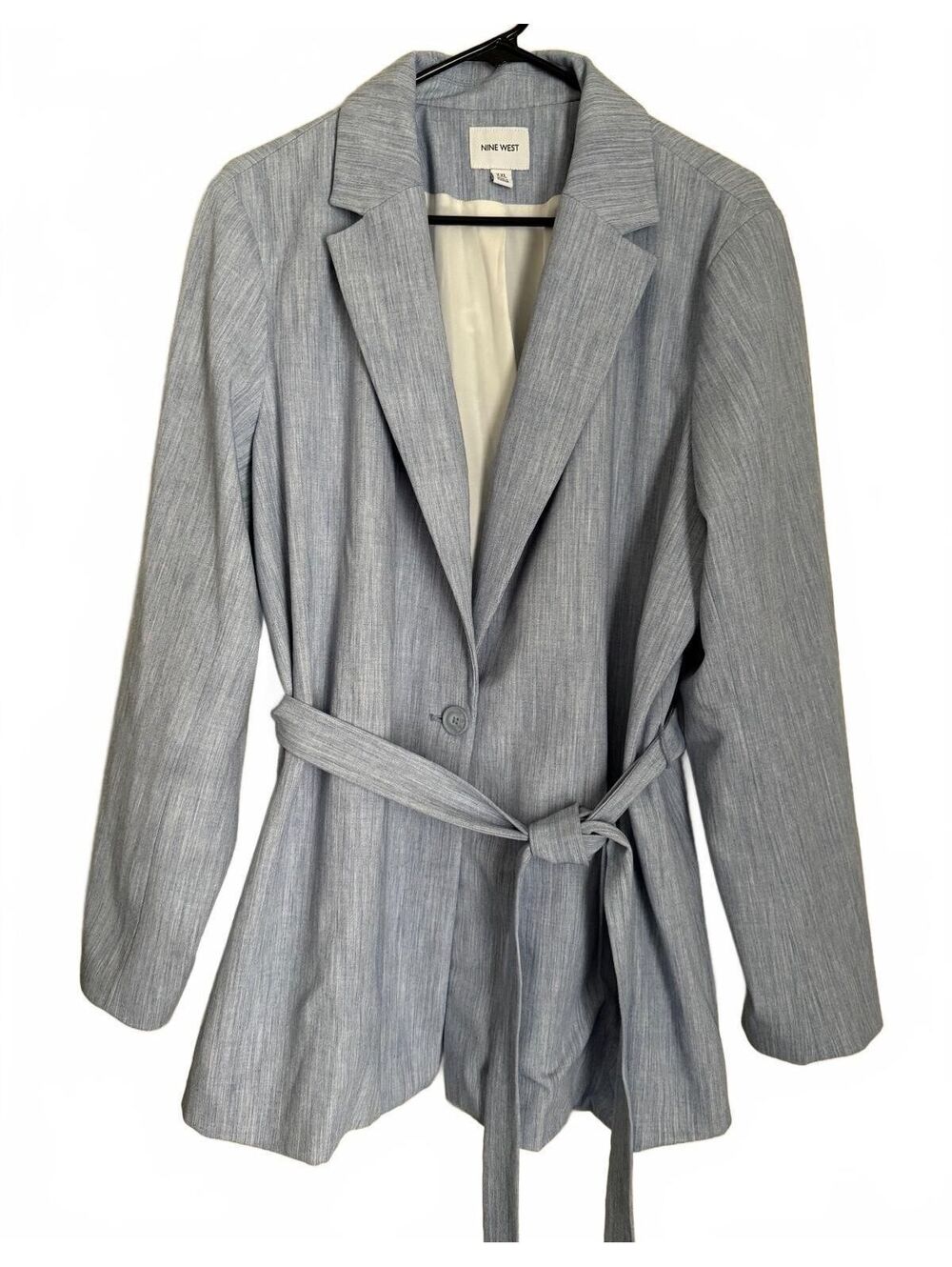 Nine West Women's Blazer Jacket Size XXL Blue Classic City Chic Office Work